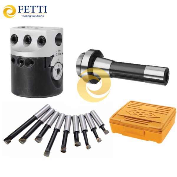 Cabezal de mandrinar FETTI R8, cabezales de mandrinar de 12 mm con vástagos R8, MT2, MT3, C20, NT30, portaherramientas para fresadora, juego de cabezales de mandrinar R8