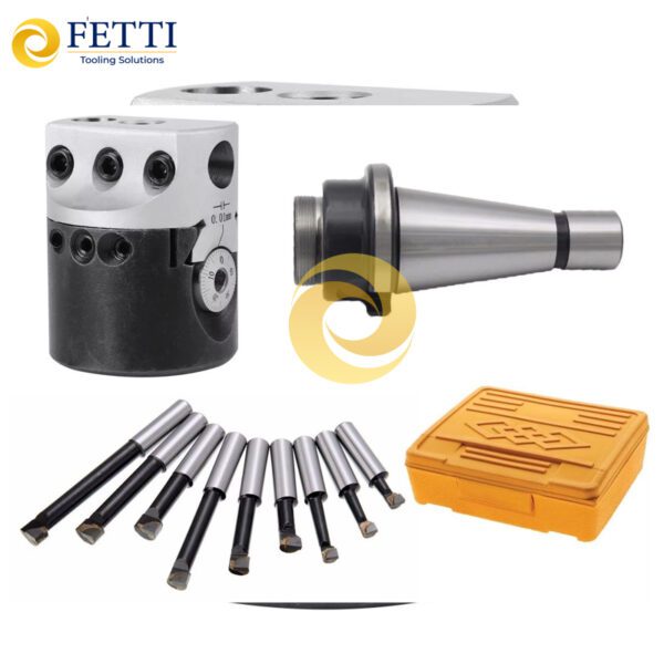 Cabezal de mandrinar FETTI nt40 de 12 mm con portaherramientas NT30, NT40, NT50, ISO30, ISO40, ISO50 para juego de barras de mandrinar para fresadora