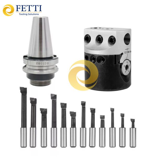 Juego de cabezales de mandrinado desbastadores FETTI BT40-12mm-9 piezas F1, cortadores de mandrinado de 12 mm con mandril de mandrinado BT30, BT40 y BT50