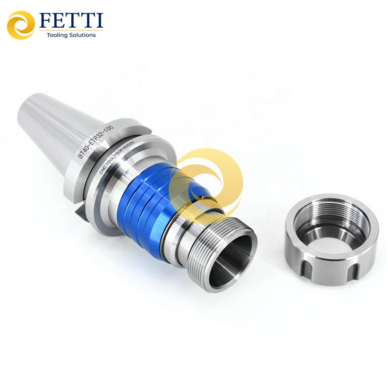 Mandril de roscado telescópico rígido tipo BT40 ETP de FETTI Machine Tools, utilizado con pinza de roscado para fresadora taladradora