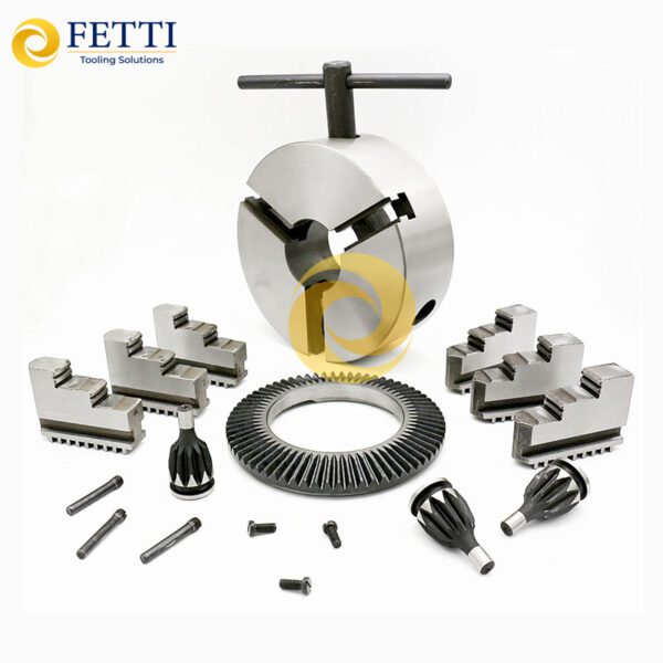 Mandril de torno autocentrante de 3 mordazas FETTI K11 de 250 mm y 160 mm para CNC
