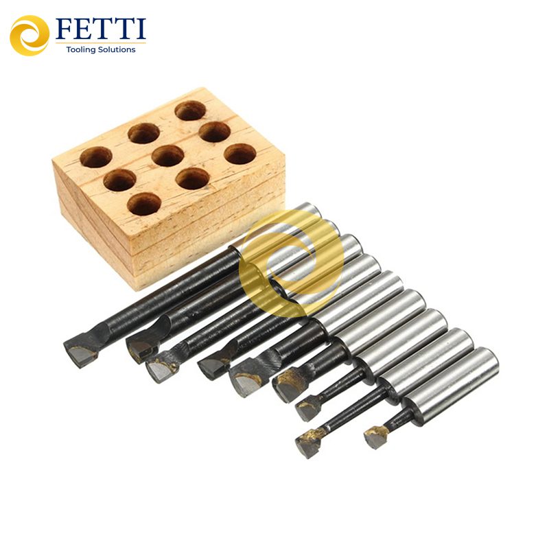 Torno de barra de mandrinar de carburo FETTI, 12 piezas de acero al carbono F1, juego de fresas de barra de mandrinar de desbaste para fresadora CNC y mandrinadora